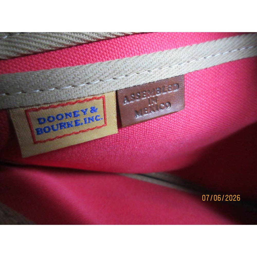 Dooney & Bourke Pebble Grain Leather Tote Bag Black Tan Tassel Satchel Crossbody - Picture 8 of 9